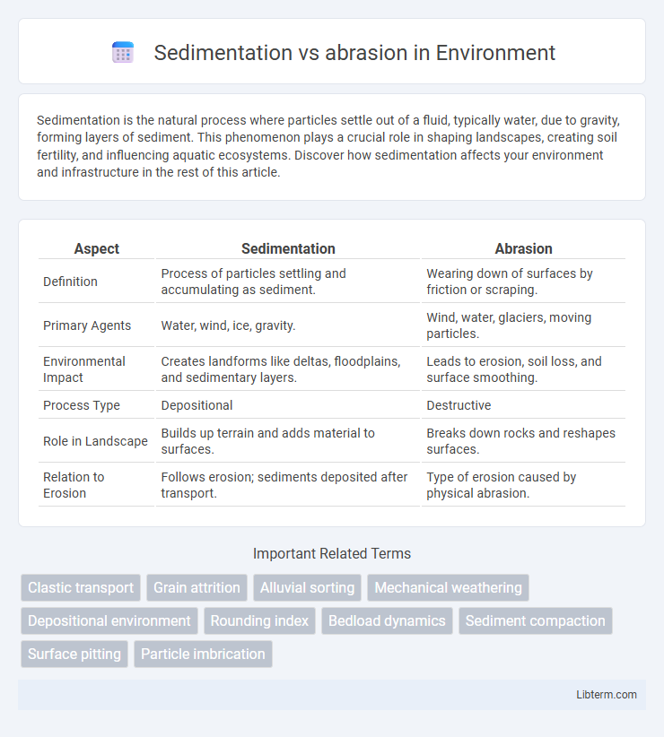 abrasion vs Sedimentation in Environment - What is The Difference?