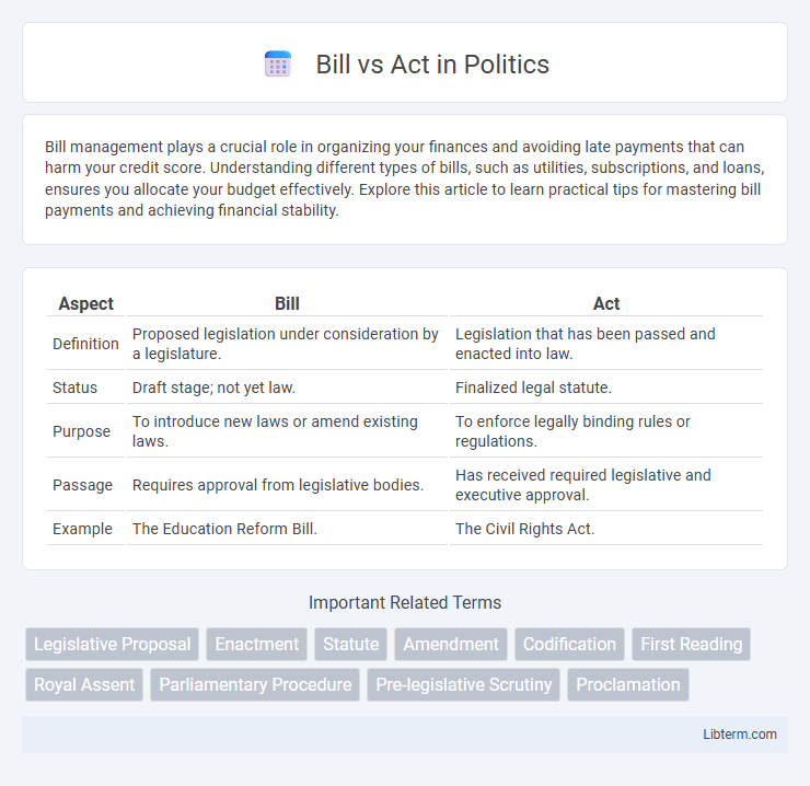 Act vs Bill in Politics - What is The Difference?