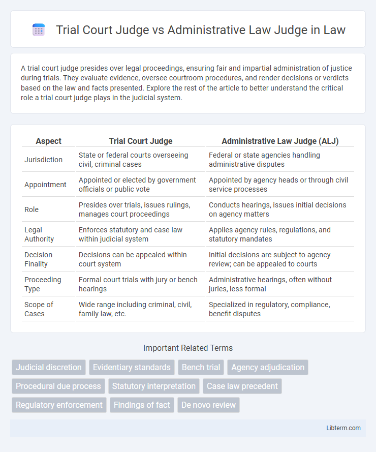 Administrative Law Judge vs Trial Court Judge in Law - What is The Difference?