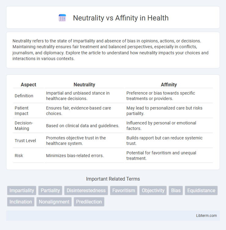 Affinity vs Neutrality in Health - What is The Difference?