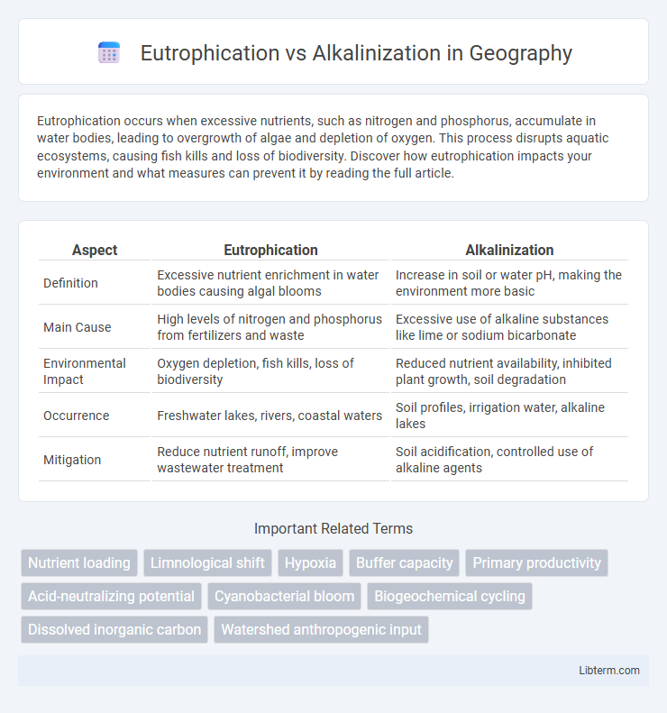 Alkalinization vs Eutrophication in Geography - What is The Difference?
