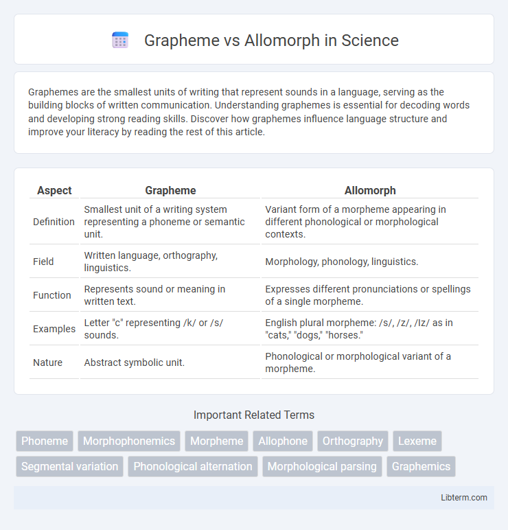 Allomorph vs Grapheme in Science - What is The Difference?
