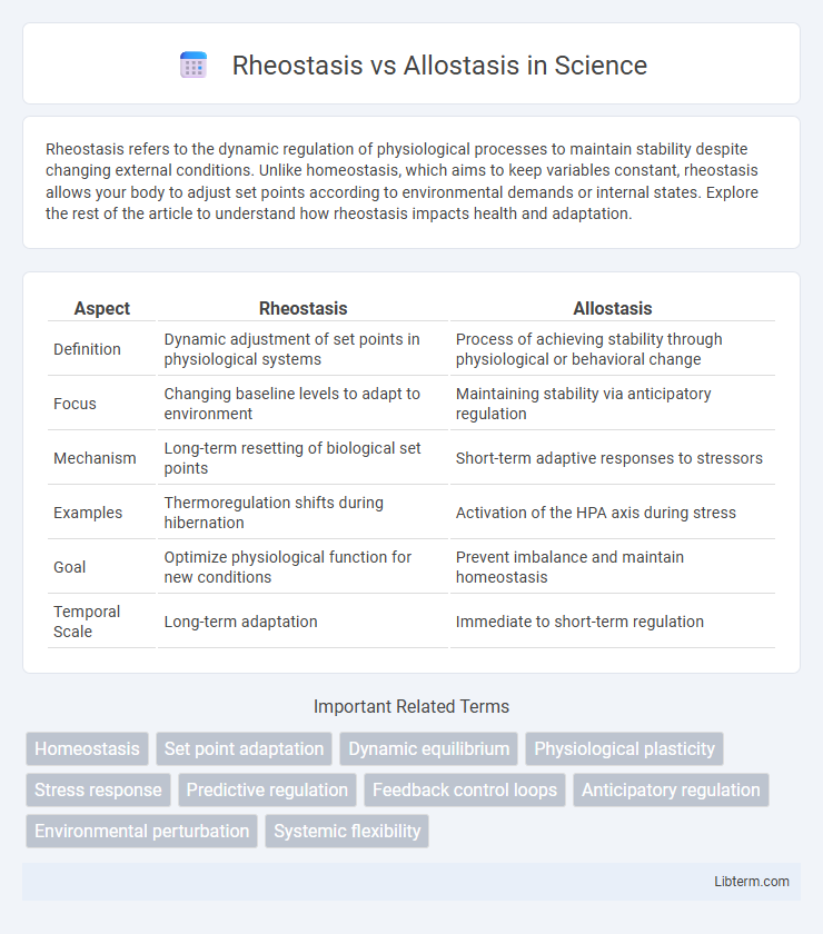 Allostasis vs Rheostasis in Science - What is The Difference?