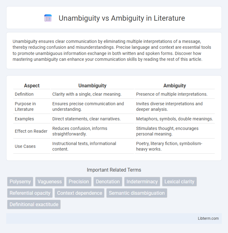 Ambiguity vs Unambiguity in Literature - What is The Difference?