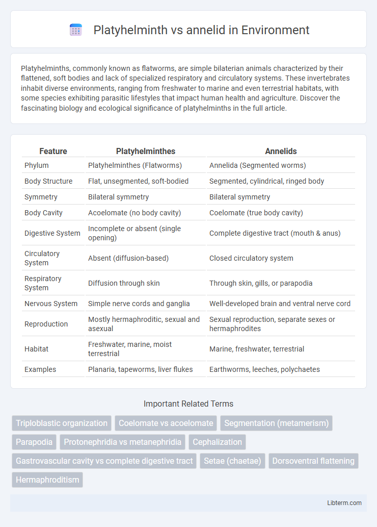 annelid vs Platyhelminth in Environment - What is The Difference?