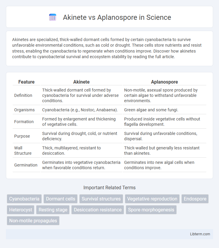 Aplanospore vs Akinete in Science - What is The Difference?