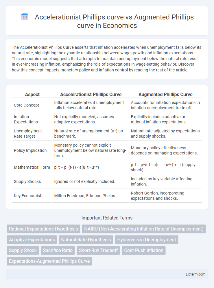 Augmented Phillips curve vs Accelerationist Phillips curve in Economics - What is The Difference?