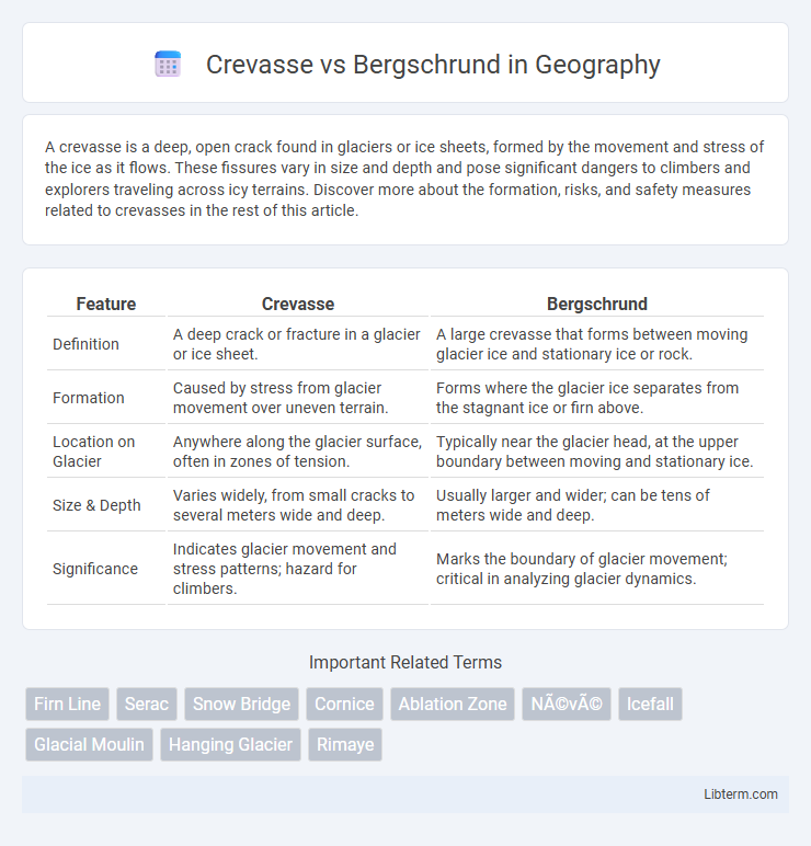 Bergschrund vs Crevasse in Geography - What is The Difference?