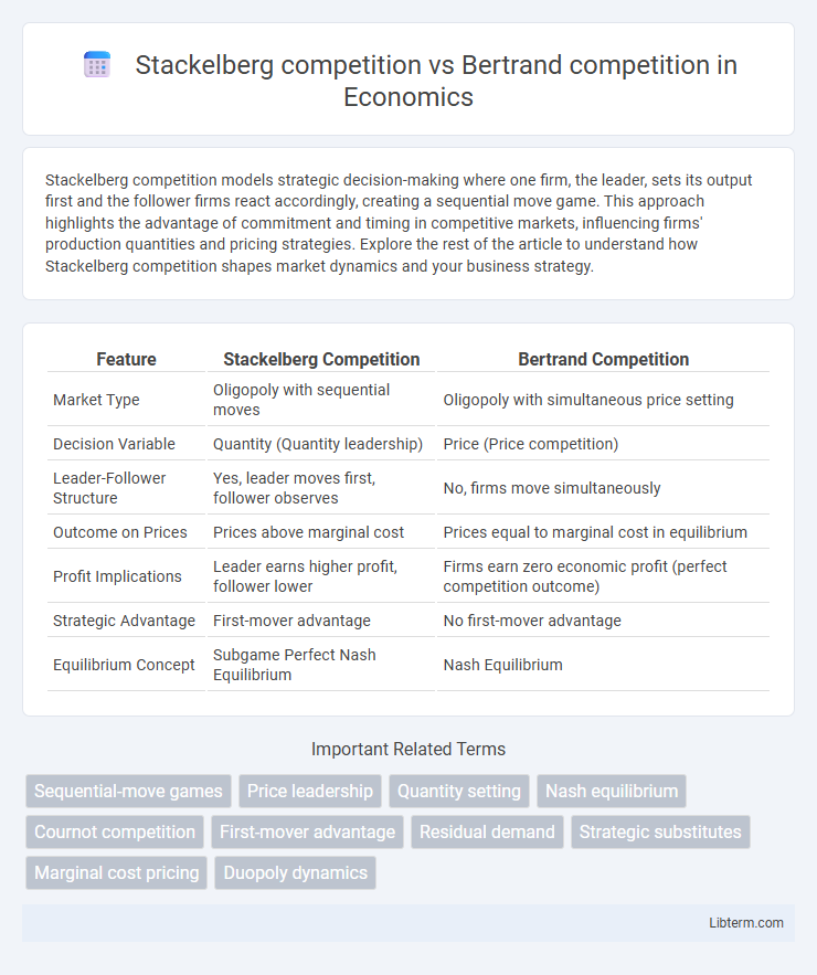 Bertrand competition vs Stackelberg competition in Economics - What is The Difference?
