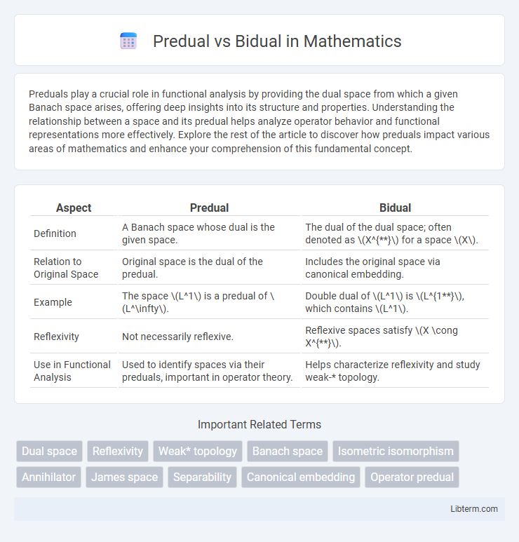 Bidual vs Predual in Mathematics - What is The Difference?