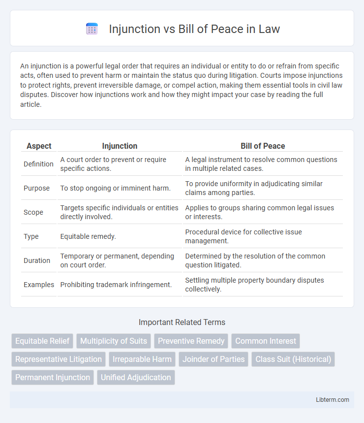 Bill of Peace vs Injunction in Law - What is The Difference?