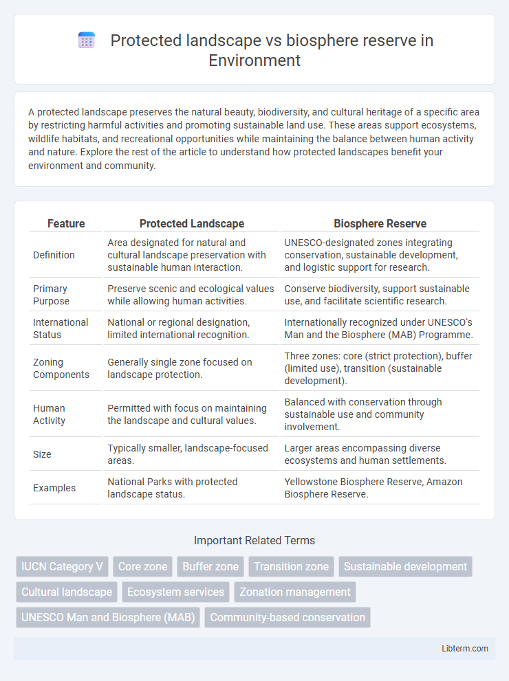 biosphere reserve vs Protected landscape in Environment - What is The Difference?