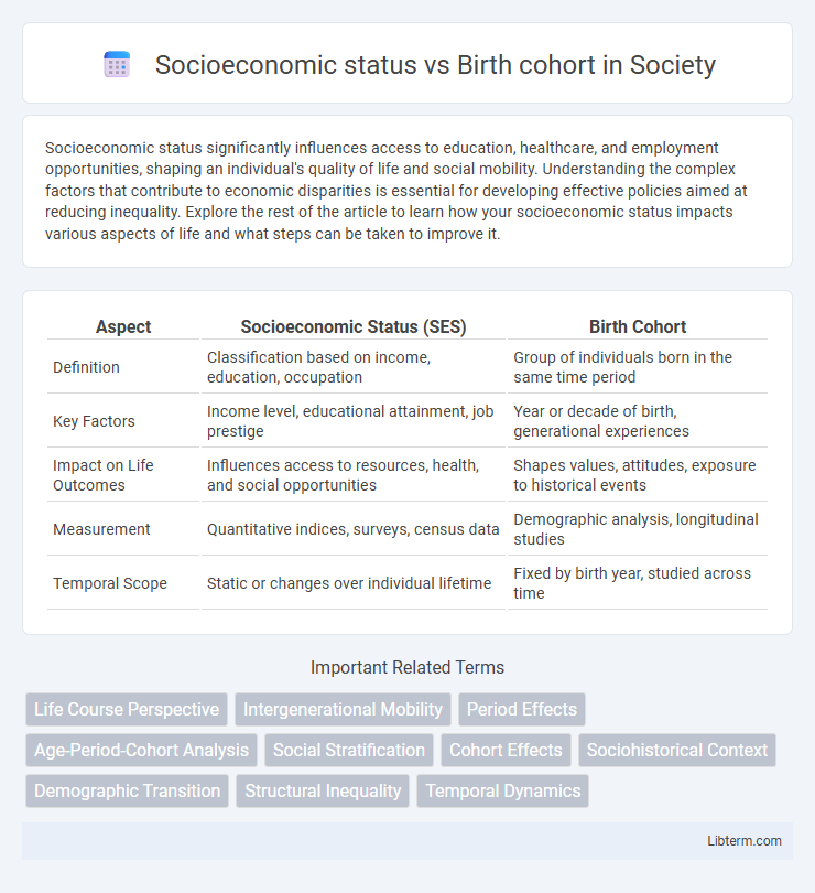 Birth cohort vs Socioeconomic status in Society - What is The Difference?