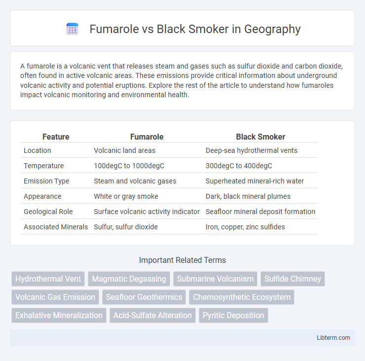 Black Smoker vs Fumarole in Geography - What is The Difference?