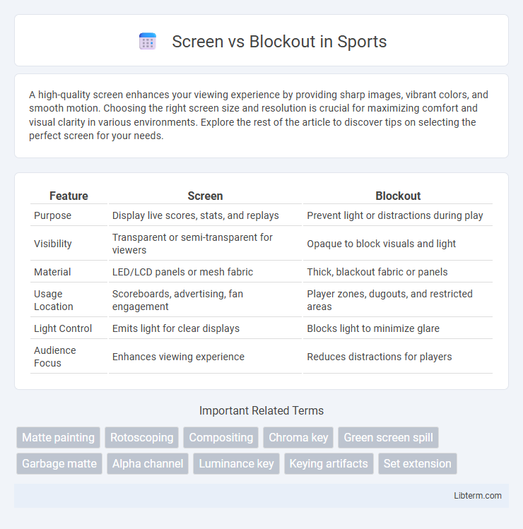 Blockout vs Screen in Sports - What is The Difference?