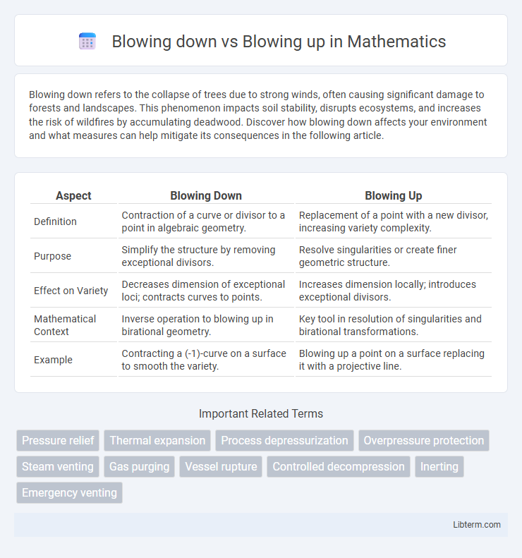 Blowing up vs Blowing down in Mathematics - What is The Difference?
