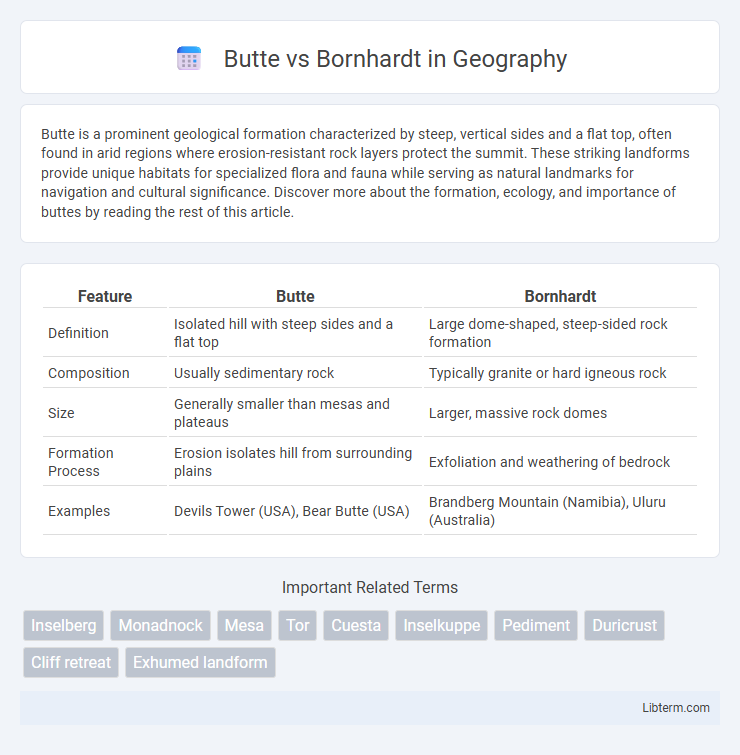 Bornhardt vs Butte in Geography - What is The Difference?