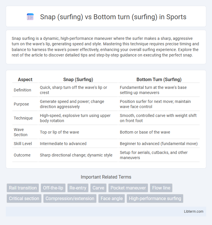 Bottom turn (surfing) vs Snap (surfing) in Sports - What is The Difference?
