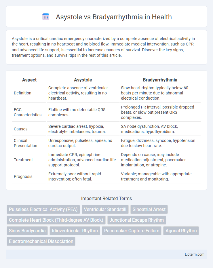 Bradyarrhythmia vs Asystole in Health - What is The Difference?