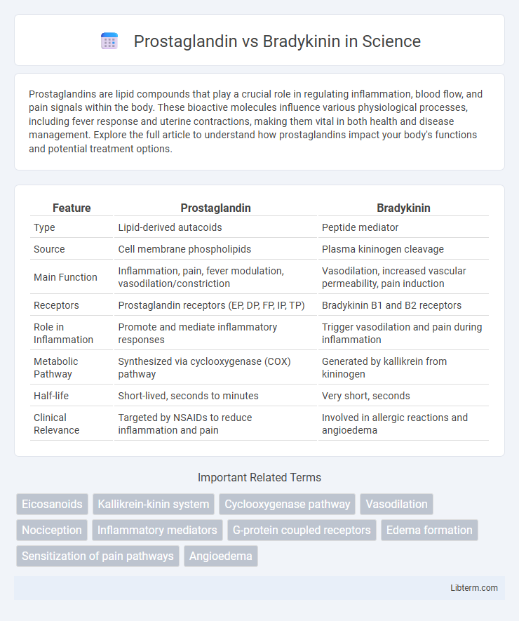 Bradykinin vs Prostaglandin in Science - What is The Difference?