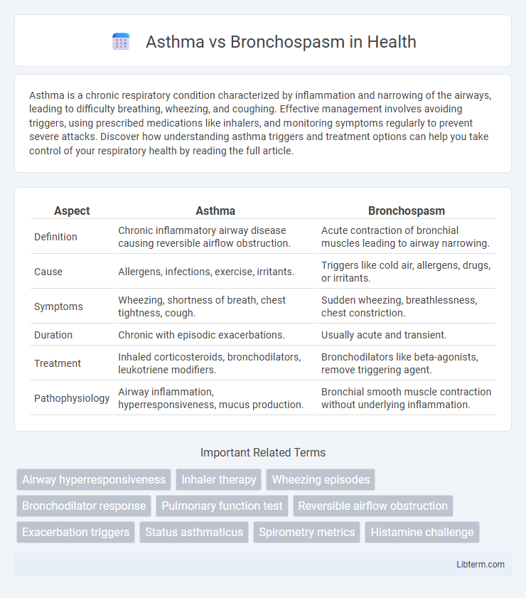 Bronchospasm vs Asthma in Health - What is The Difference?