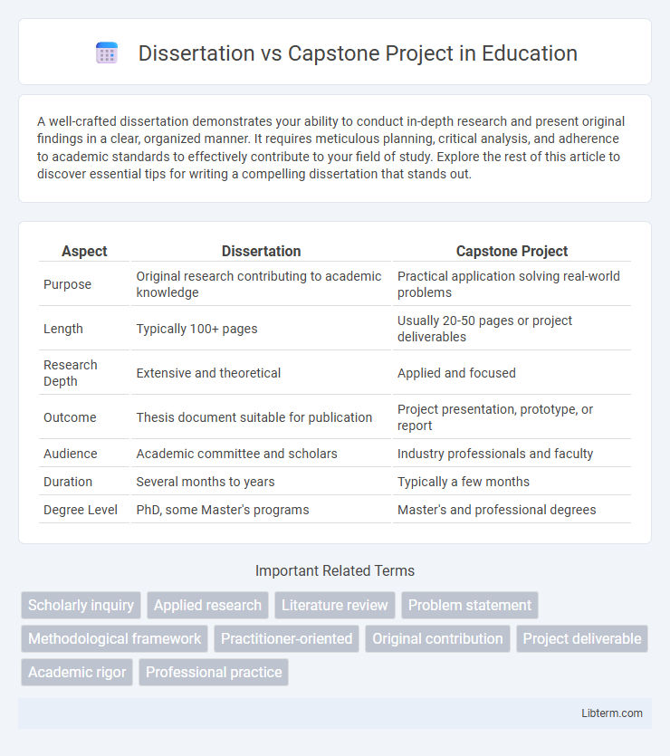 Capstone Project vs Dissertation in Education - What is The Difference?