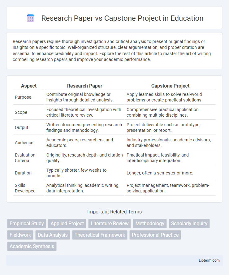 Capstone Project vs Research Paper in Education - What is The Difference?
