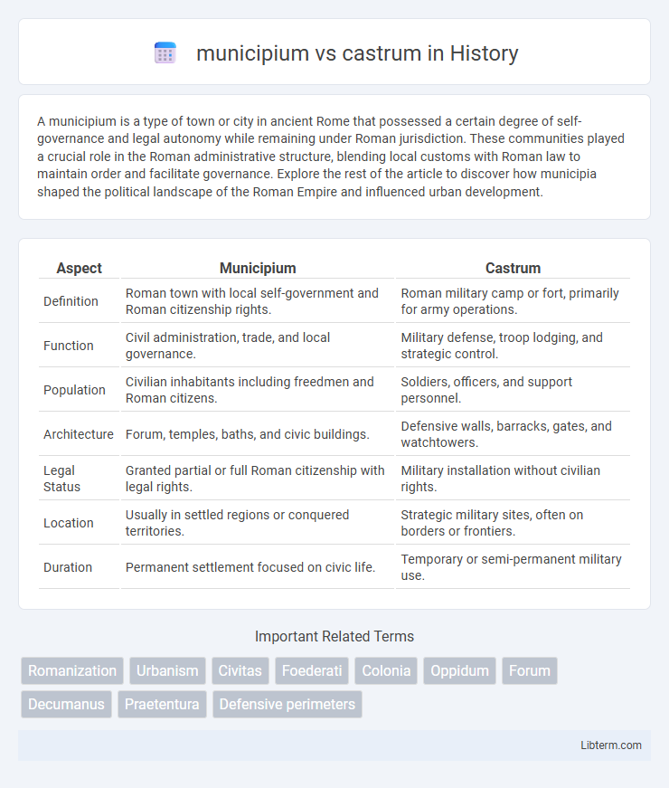 castrum vs municipium in History - What is The Difference?