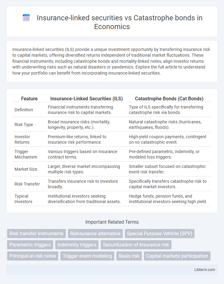 Catastrophe bonds vs Insurance-linked securities in Economics - What is The Difference?