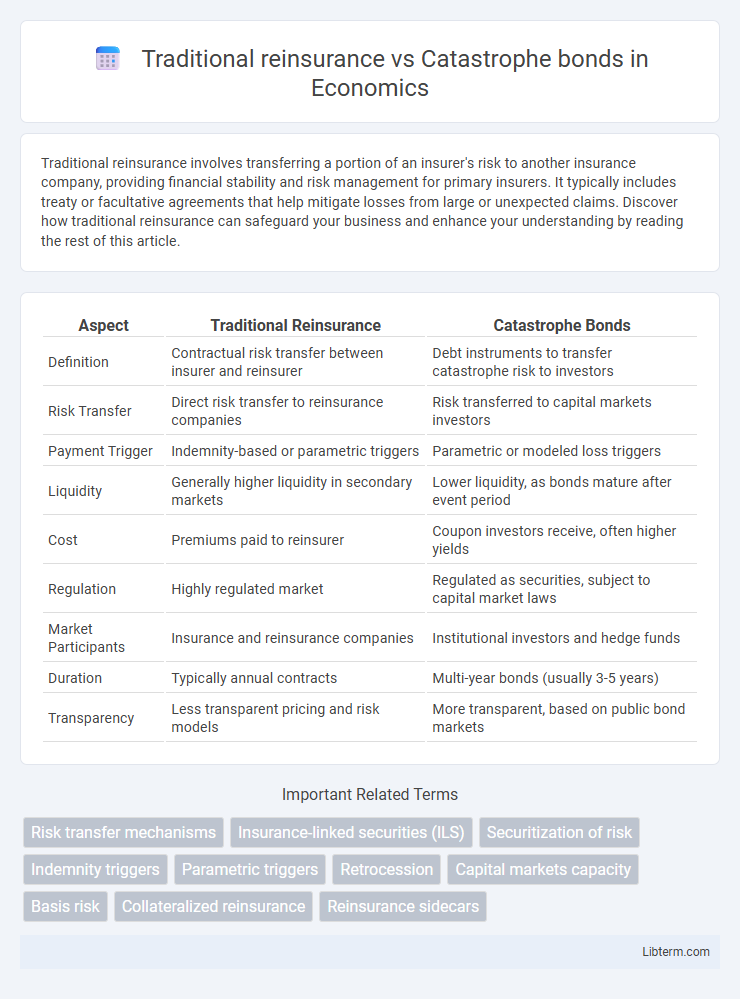 Catastrophe bonds vs Traditional reinsurance in Economics - What is The Difference?