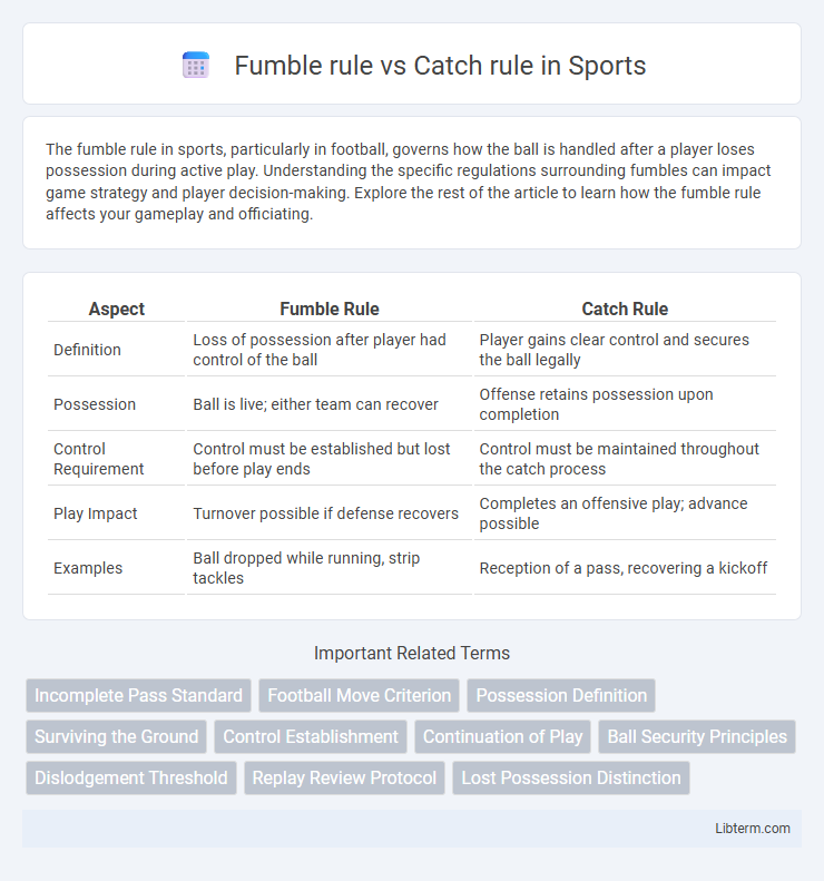 Catch rule vs Fumble rule in Sports - What is The Difference?