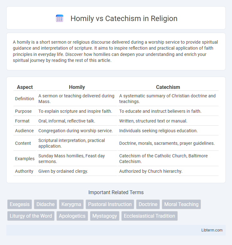 Catechism vs Homily in Religion - What is The Difference?