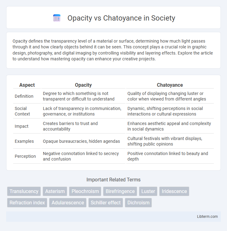 Chatoyance vs Opacity in Society - What is The Difference?