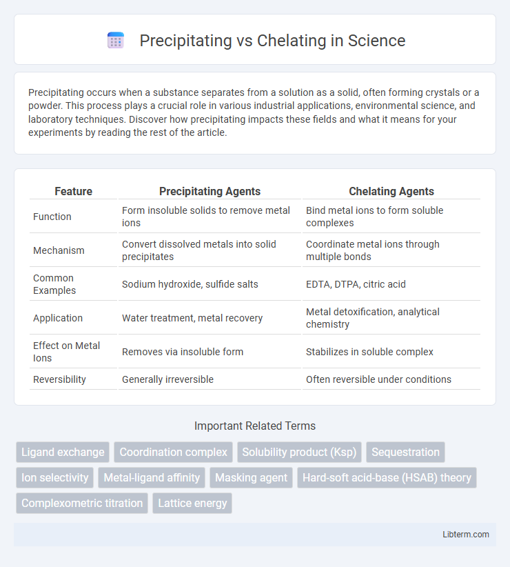 Chelating vs Precipitating in Science - What is The Difference?