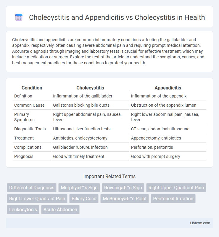 Cholecystitis vs Cholecystitis and Appendicitis in Health - What is The Difference?