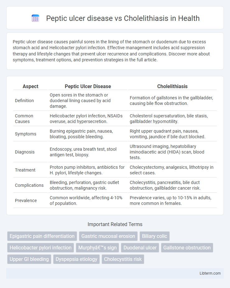 Cholelithiasis vs Peptic ulcer disease in Health - What is The Difference?