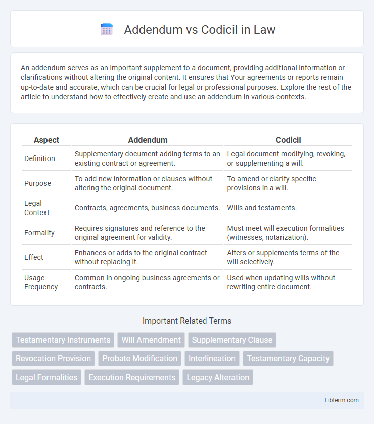 Codicil vs Addendum in Law - What is The Difference?