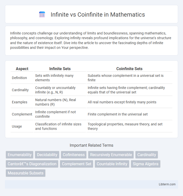 Coinfinite vs Infinite in Mathematics - What is The Difference?