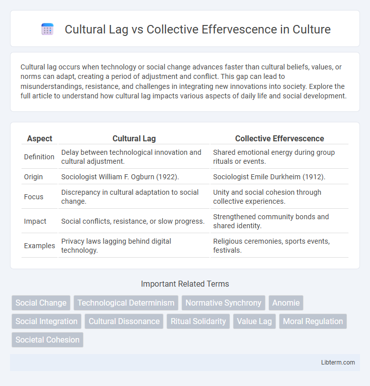 Collective Effervescence vs Cultural Lag in Culture - What is The Difference?