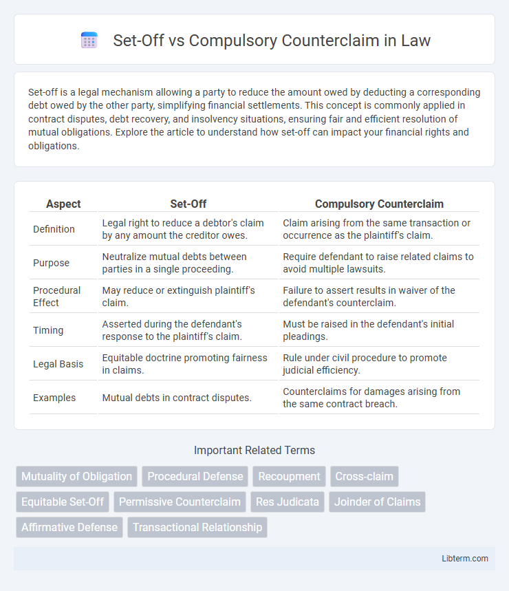 Compulsory Counterclaim vs Set-Off in Law - What is The Difference?