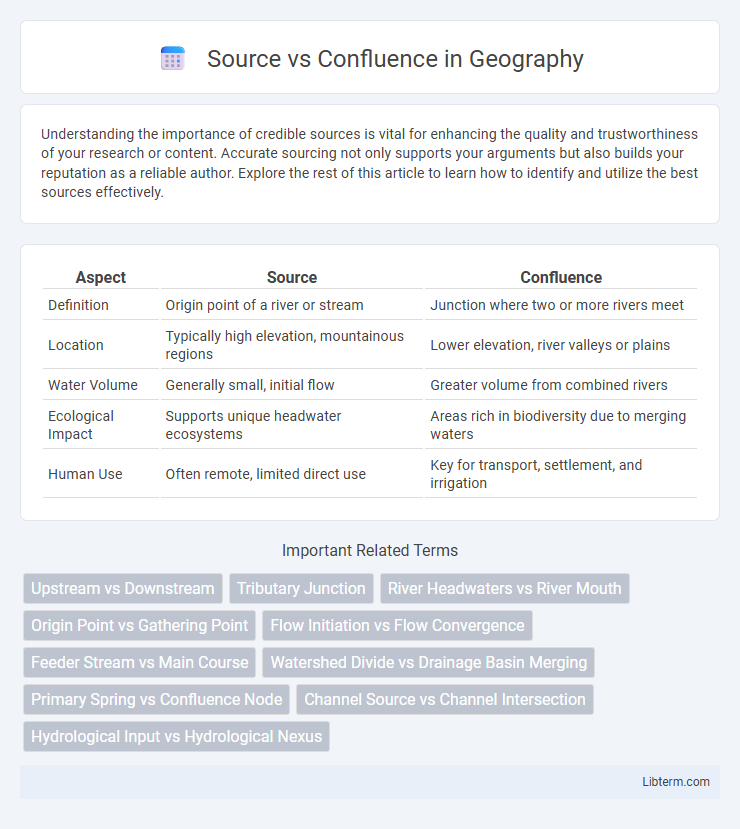 Confluence vs Source in Geography - What is The Difference?