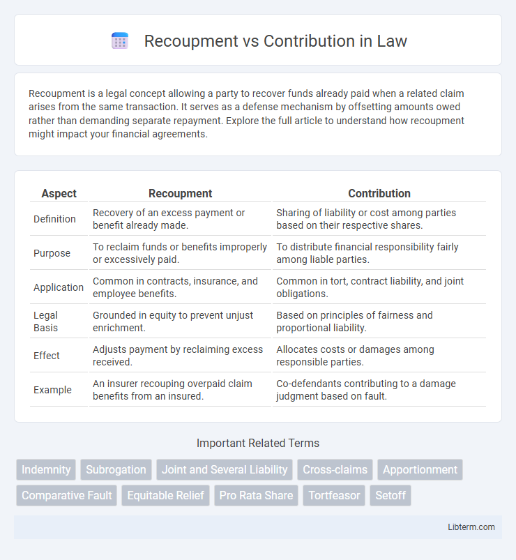 Contribution vs Recoupment in Law - What is The Difference?