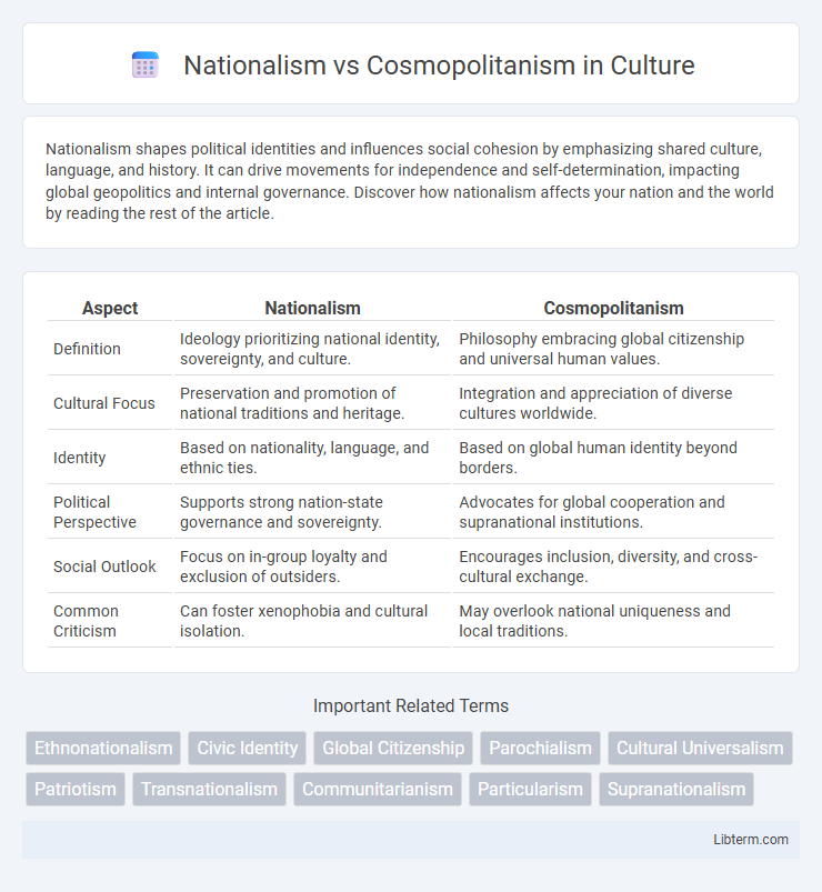 Cosmopolitanism vs Nationalism in Culture - What is The Difference?