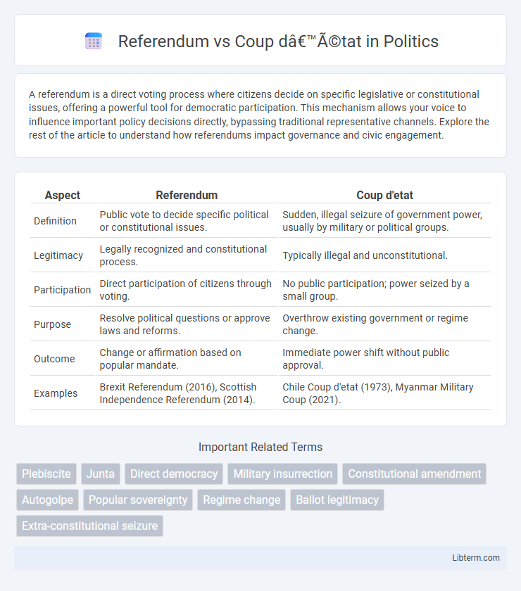 Coup d’état vs Referendum in Politics - What is The Difference?