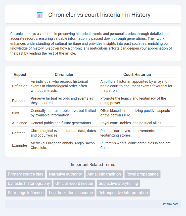 court historian vs Chronicler in History - What is The Difference?