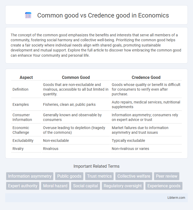 Credence good vs Common good in Economics - What is The Difference?