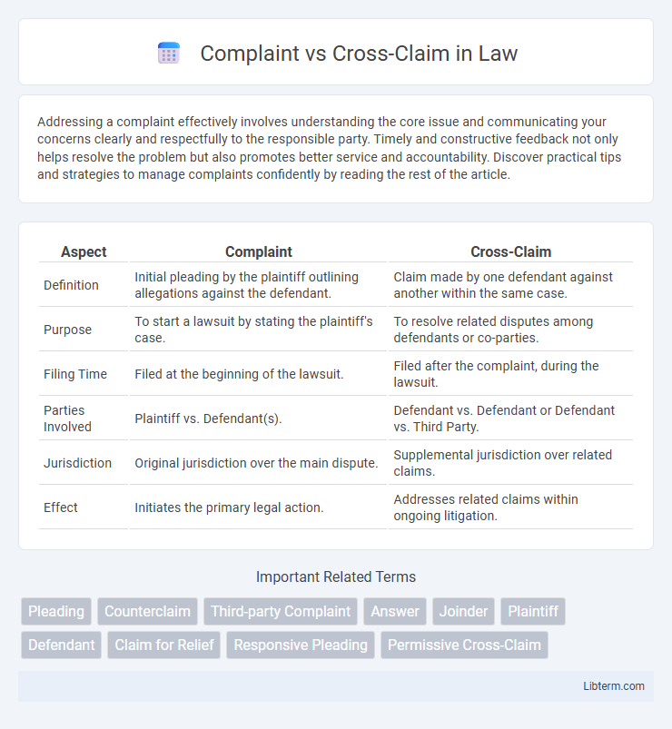 Cross-Claim vs Complaint in Law - What is The Difference?