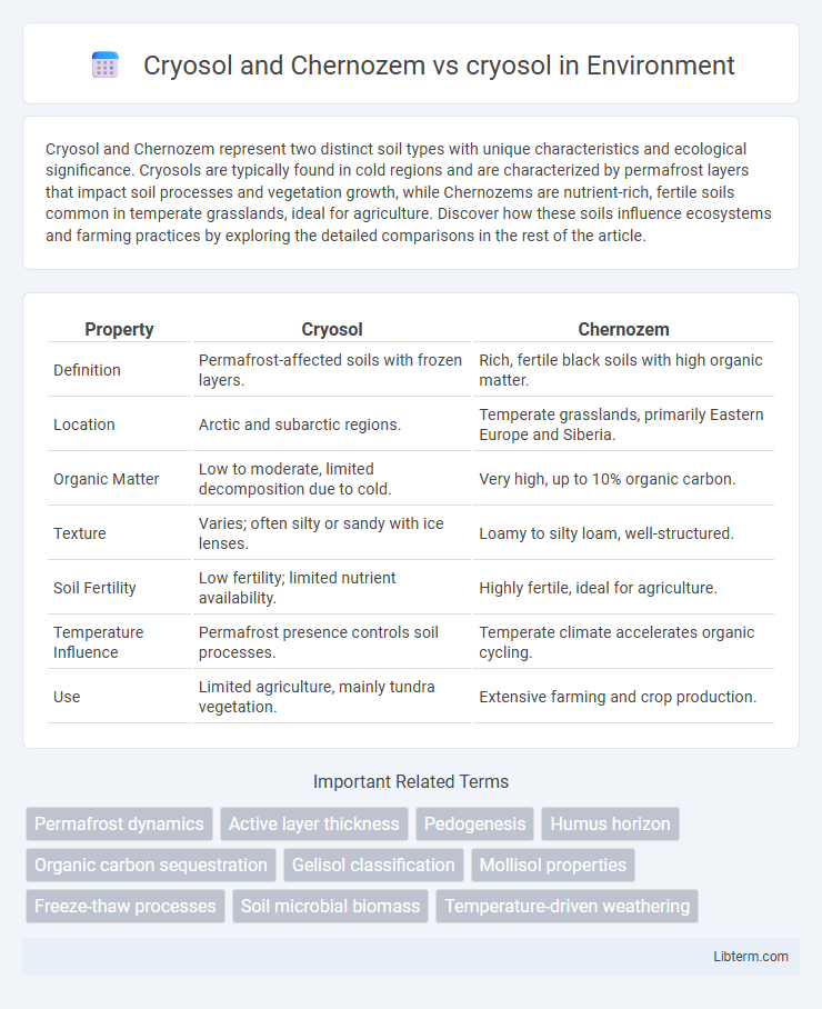 cryosol vs Cryosol and Chernozem in Environment - What is The Difference?