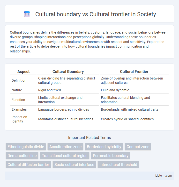 Cultural frontier vs Cultural boundary in Society - What is The Difference?
