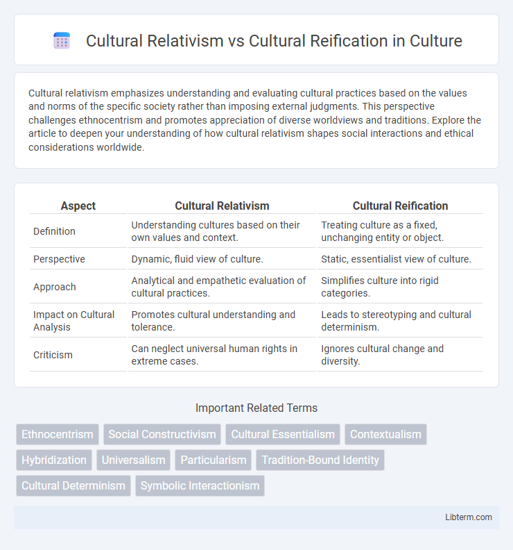 Cultural Reification vs Cultural Relativism in Culture - What is The Difference?